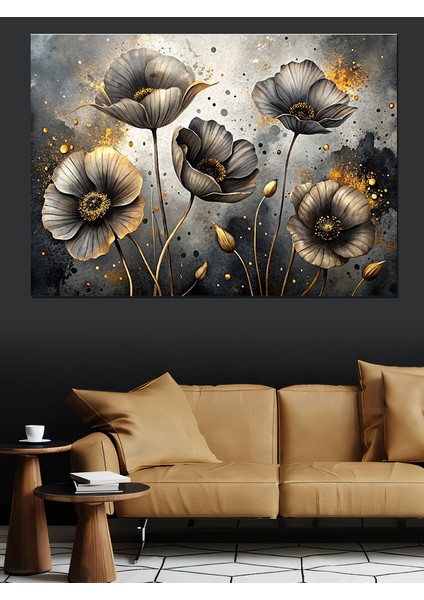 Beyaz Gelincik Çiçekleri Dekoratif Kanvas - Mdf Ahşap Tablo modelleri