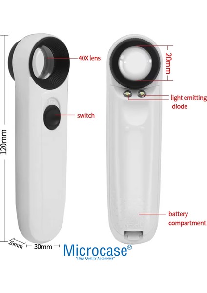 40X 21MM Pilli Işıklı El Büyüteç - AL5032 modelleri