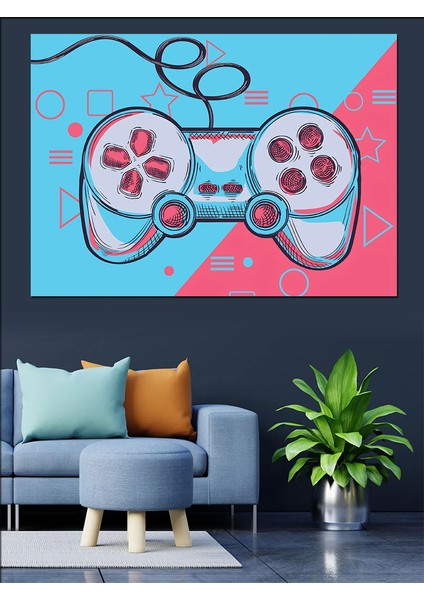Gamer Temalı Dekoratif Kanvas - Mdf Ahşap Tablo