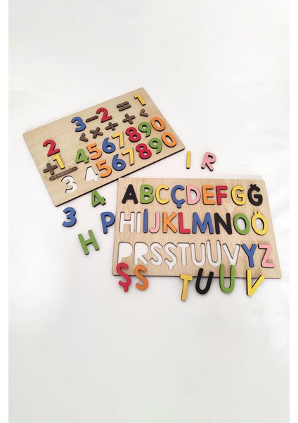 3 Boyutlu Ahşap Türkçe Harf Rakam Seti Bultak Puzzle