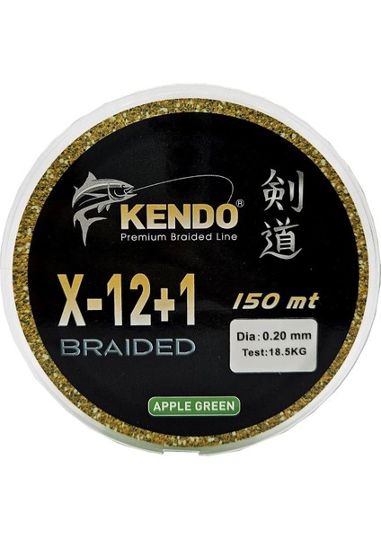 X-12+1 Braided 150M Apple Green Örgü Ip 0,14MM