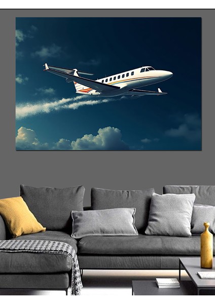 Küçük Jet Uçağı Dekoratif Kanvas - Mdf Ahşap Tablo fiyatları
