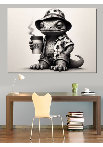 Kaşif Kertenkele Dekoratif Kanvas - Mdf Ahşap Tablo