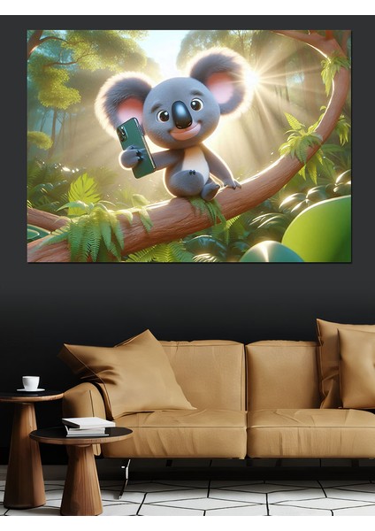 Dalda Koala Dekoratif Kanvas - Mdf Ahşap Tablo