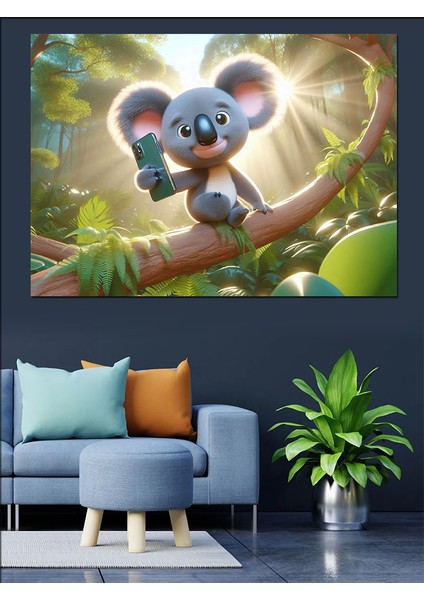 Dalda Koala Dekoratif Kanvas - Mdf Ahşap Tablo