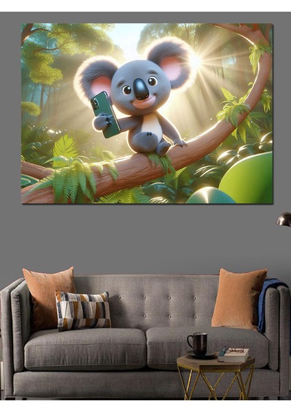 Dalda Koala Dekoratif Kanvas - Mdf Ahşap Tablo