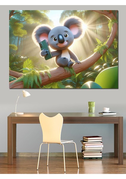 Dalda Koala Dekoratif Kanvas - Mdf Ahşap Tablo