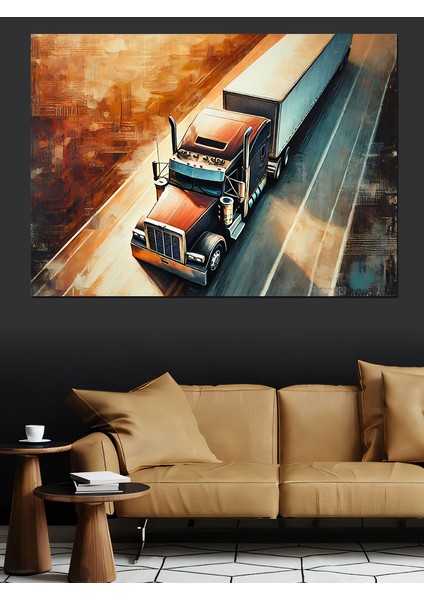 Uzun Yolda Tır Dekoratif Kanvas - Mdf Ahşap Tablo fiyatları