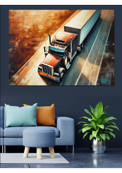 Uzun Yolda Tır Dekoratif Kanvas - Mdf Ahşap Tablo modelleri