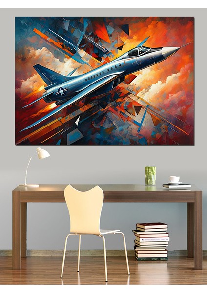 Hızlı Jet Kalkışı Dekoratif Kanvas - Mdf Ahşap Tablo
