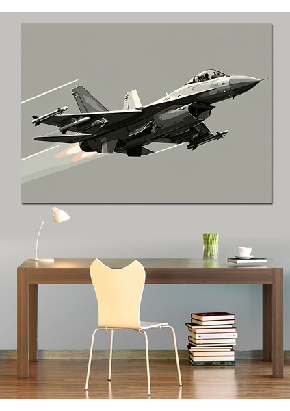 Askeri Jet Uçağı Dekoratif Kanvas - Mdf Ahşap Tablo fiyatları