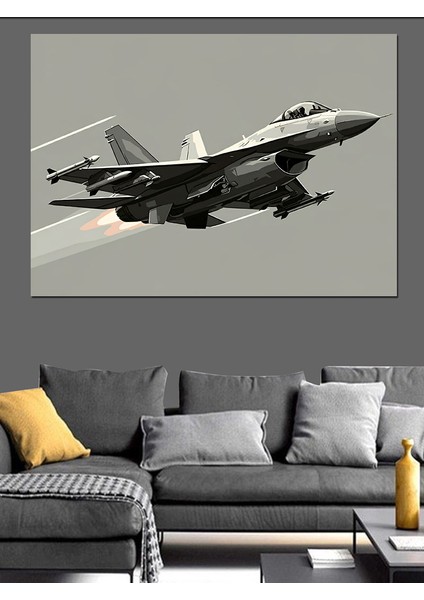 Askeri Jet Uçağı Dekoratif Kanvas - Mdf Ahşap Tablo modelleri