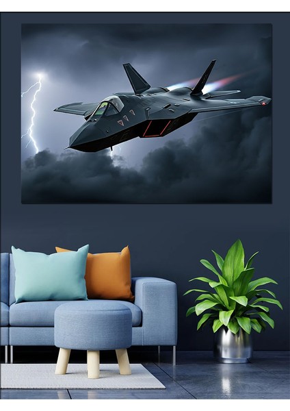 Gölge Jet Uçağı Dekoratif Kanvas - Mdf Ahşap Tablo modelleri