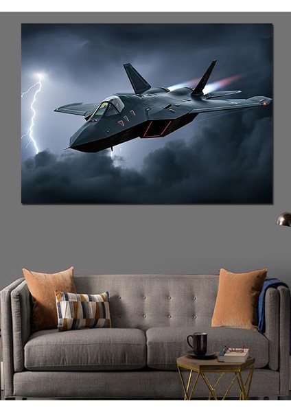 Gölge Jet Uçağı Dekoratif Kanvas - Mdf Ahşap Tablo fırsatları