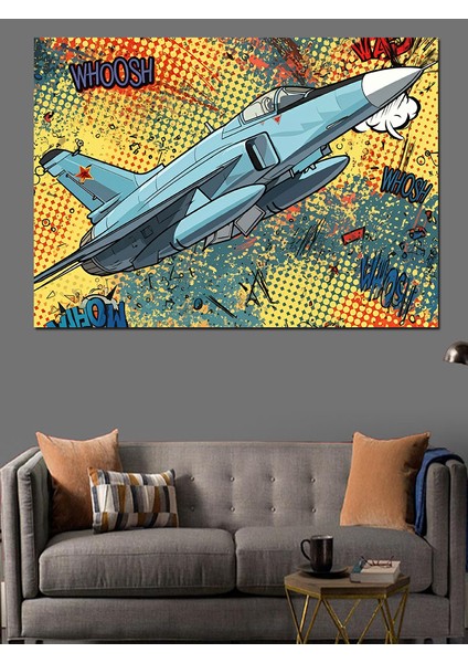 Soyut Jet Uçağı Dekoratif Kanvas - Mdf Ahşap Tablo modelleri