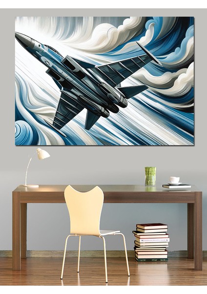 Jet Uçağı Dekoratif Kanvas - Mdf Ahşap Tablo