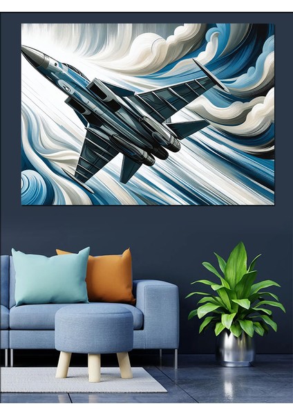 Jet Uçağı Dekoratif Kanvas - Mdf Ahşap Tablo fırsatları