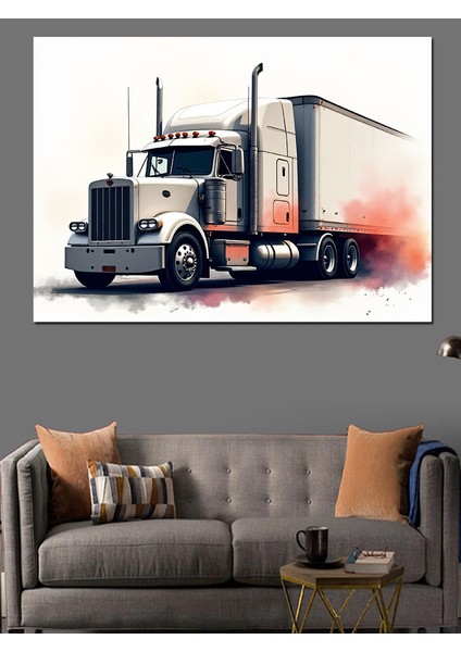 Tır Yolculuğu Dekoratif Kanvas - Mdf Ahşap Tablo