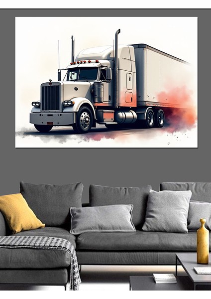 Tır Yolculuğu Dekoratif Kanvas - Mdf Ahşap Tablo modelleri