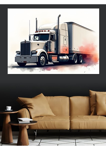 Tır Yolculuğu Dekoratif Kanvas - Mdf Ahşap Tablo fırsatları