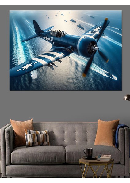 Jet Savaş Uçağı Dekoratif Kanvas - Mdf Ahşap Tablo fırsatları