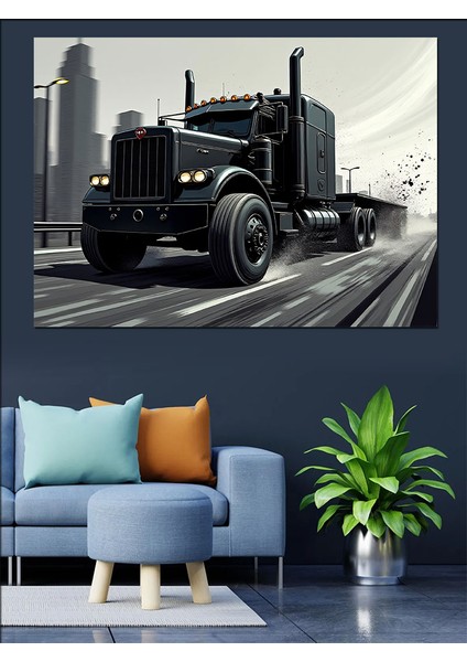 Siyah Tır Dekoratif Kanvas - Mdf Ahşap Tablo modelleri