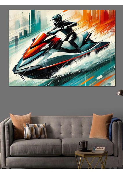 Jet Ski Aksiyonu Dekoratif Kanvas - Mdf Ahşap Tablo modelleri