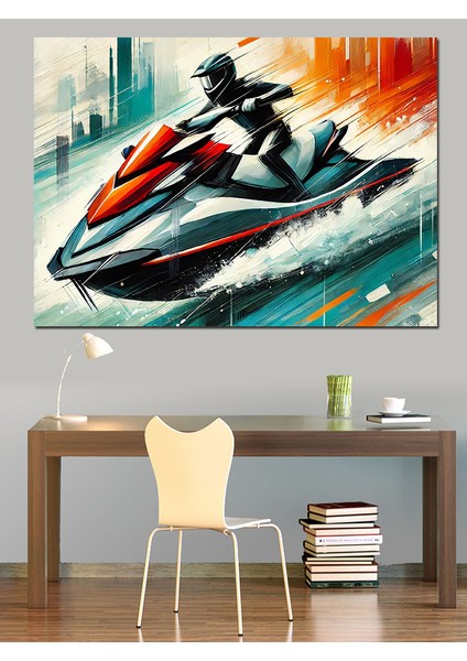 Jet Ski Aksiyonu Dekoratif Kanvas - Mdf Ahşap Tablo fırsatları