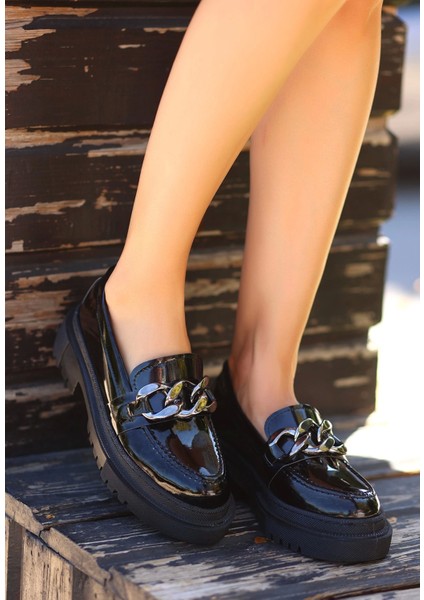 Biga Siyah Rugan Ayakkabı