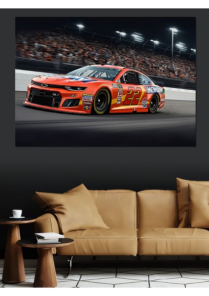 Kırmızı Nascar Yarışı Dekoratif Kanvas - Mdf Ahşap Tablo