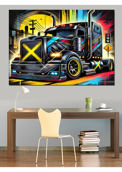 Parlak Tır Sanatı Dekoratif Kanvas - Mdf Ahşap Tablo