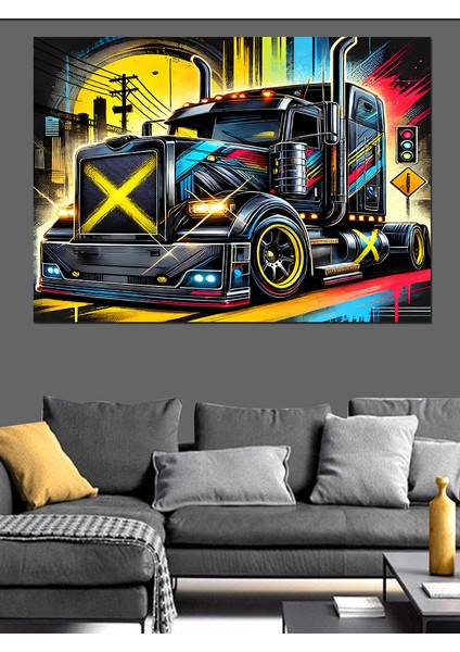 Parlak Tır Sanatı Dekoratif Kanvas - Mdf Ahşap Tablo fiyatları