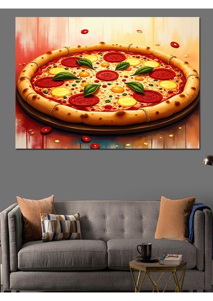 Büyük Boy Pizza Görseli Dekoratif Kanvas - Mdf Ahşap Tablo