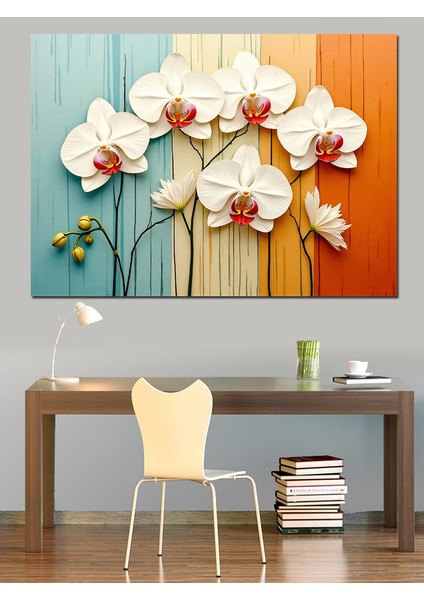 Orkide Çiçek Deseni Dekoratif Kanvas - Mdf Ahşap Tablo modelleri
