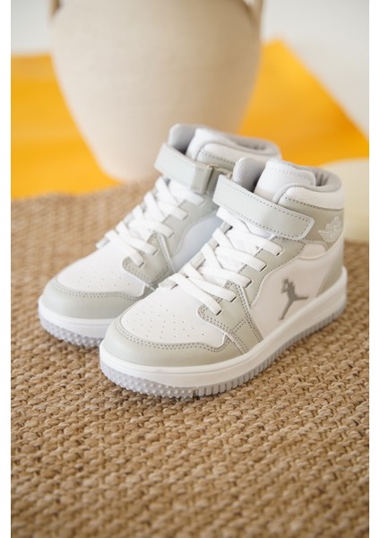 Cırtlı Basketbol Ayakkabısı Erkek Çocuklar İçin Uzun Tasarım Düz Taban