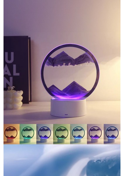 Mor Gezegen Görünümlü Işıklı Aç Kapa Dekoratif Kum Gezegeni Gece Lambası Dekoratif Lamba fiyatları