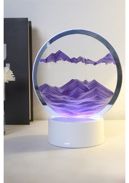 Mor Gezegen Görünümlü Işıklı Aç Kapa Dekoratif Kum Gezegeni Gece Lambası Dekoratif Lamba modelleri