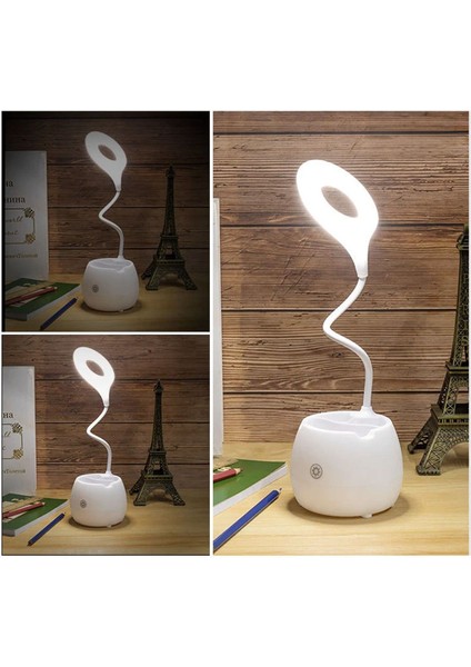 Şarjlı Masaüstü LED Işık Telefon Tutucu Olarak Kalemlik Olarak Kullanılabilir LED Işık Çalışma Işığı indirimleri