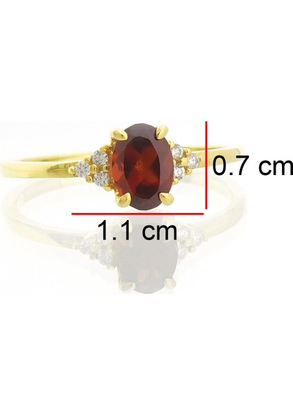 Garnet Oval Tektaş Pırlanta Yüzük indirimleri