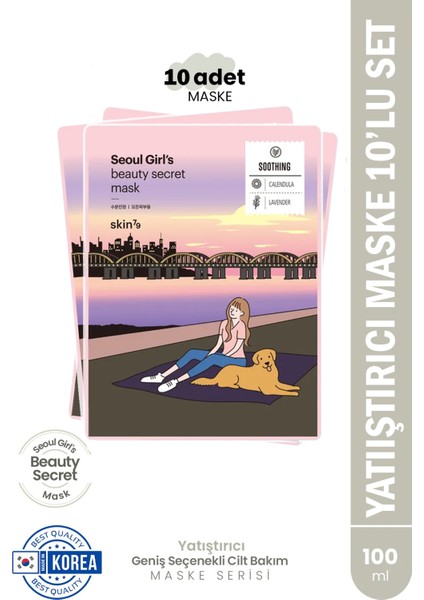 Seoul Girl's Beauty Secret Mask Shooting- Yatıştırıcı Çok Amaçlı Maske Seti- 10'lu