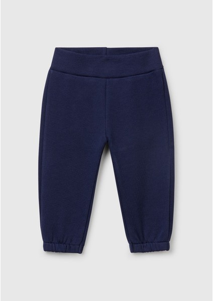 Bebek Lacivert Arkası Tavşan Detaylı Beli Lastikli Eşofman Altı