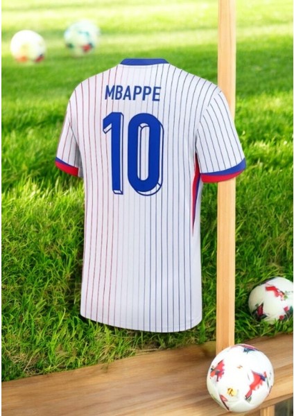 2024/25 Fransa Milli Takımı Mbappe 10 Forması Beyaz Çizgili