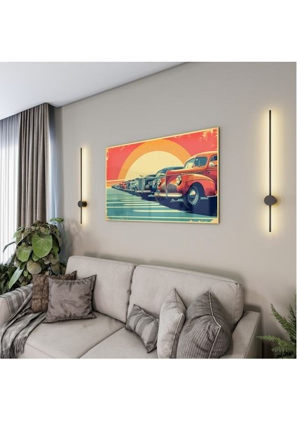 Exel Home Arabalar Cam Tablo - Klasik Arabalar - Yatay Motif 02-046