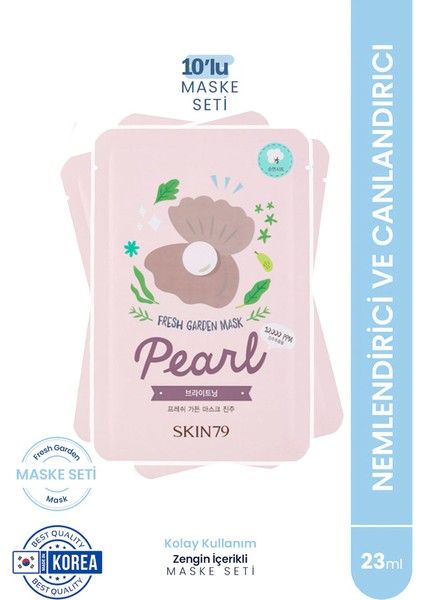 Fresh Garden Mask Pearl -Nemlendici ve Canlandırıcı Kağıt Maske Seti 10'lu