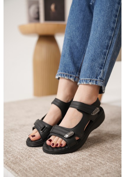 D0670 Günlük Full Ortopedik Arkadan Lastikli Konforlu Sandalet modelleri