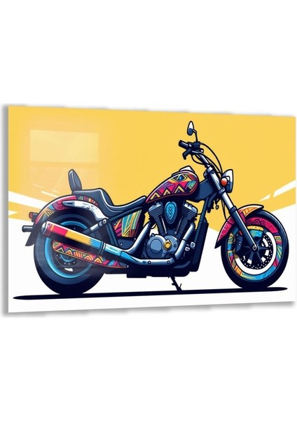 Exel Home Arabalar Cam Tablo - Motosikletler - Yatay Motif 04-019