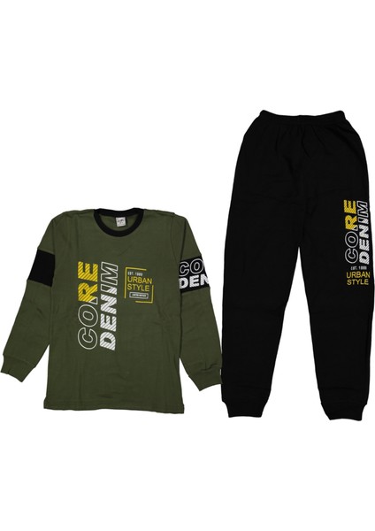 Core Denim Baskılı Erkek Pijama Takımı