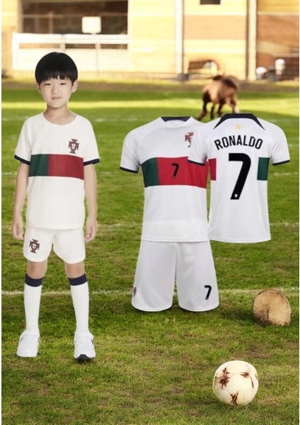 Ronaldo Portekiz Milli Takım Beyaz Deplasman Çocuk Forması