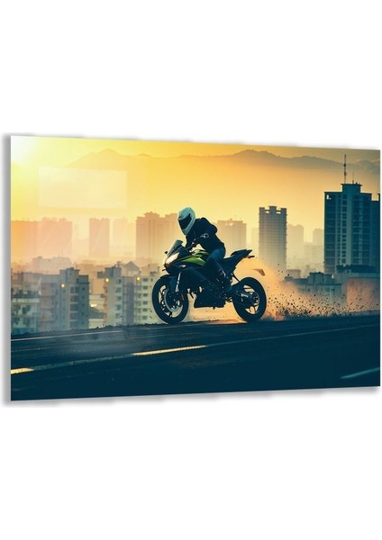 Exel Home Arabalar Cam Tablo - Motosikletler - Yatay Motif 04-037