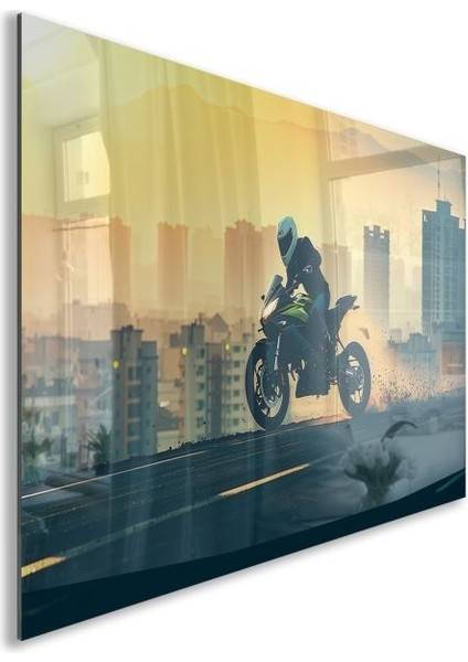Exel Home Arabalar Cam Tablo - Motosikletler - Yatay Motif 04-037 fiyatları